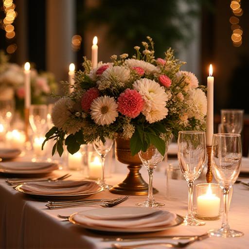 Tavolo elegantemente allestito per un evento.